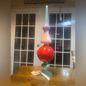 Colorful Glass Decorative Finial Tree Topper Decor